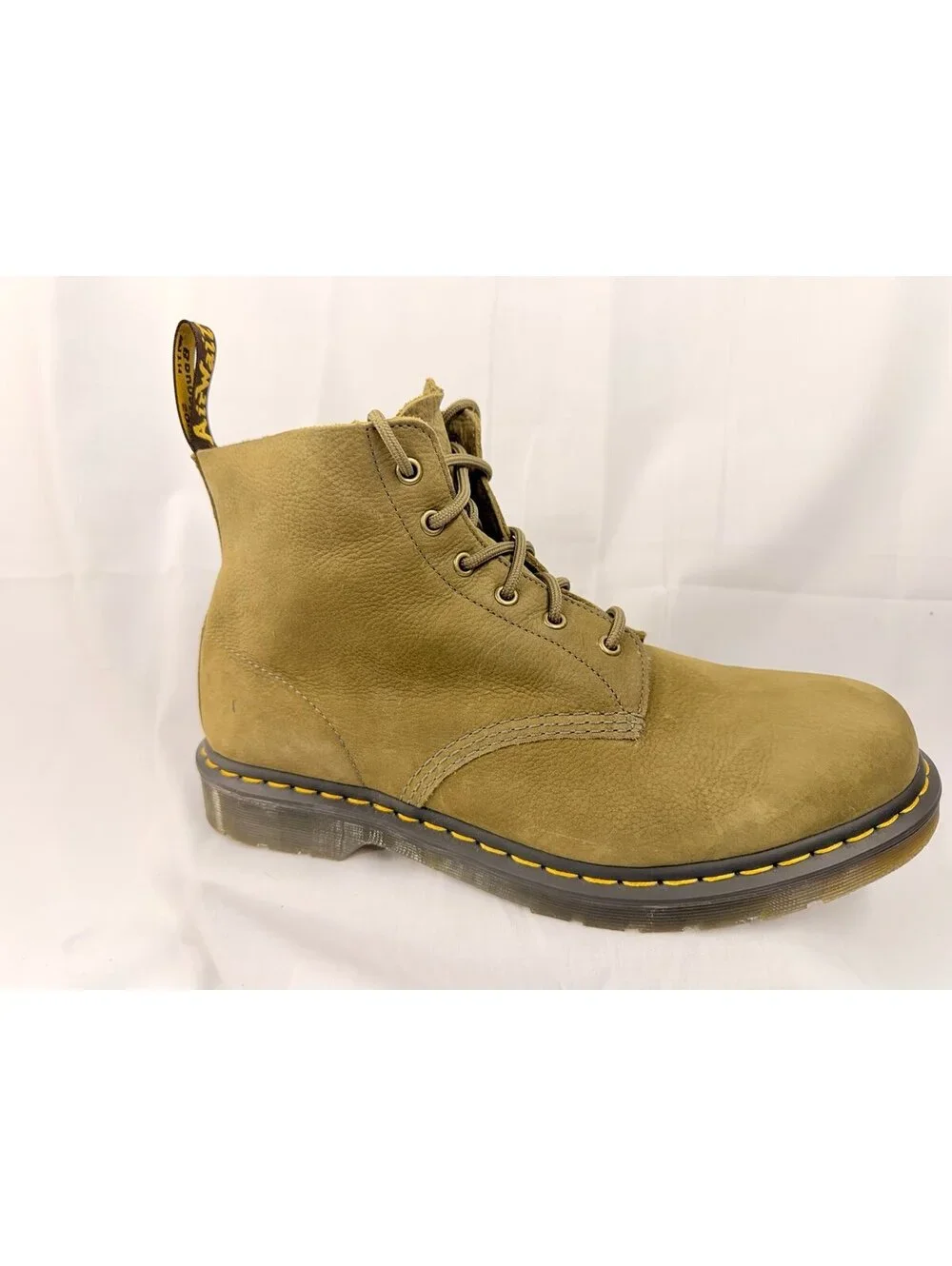 Dr. Martens Men Size 12 Olive  Green Leather Suede Ankle Boots Docs
